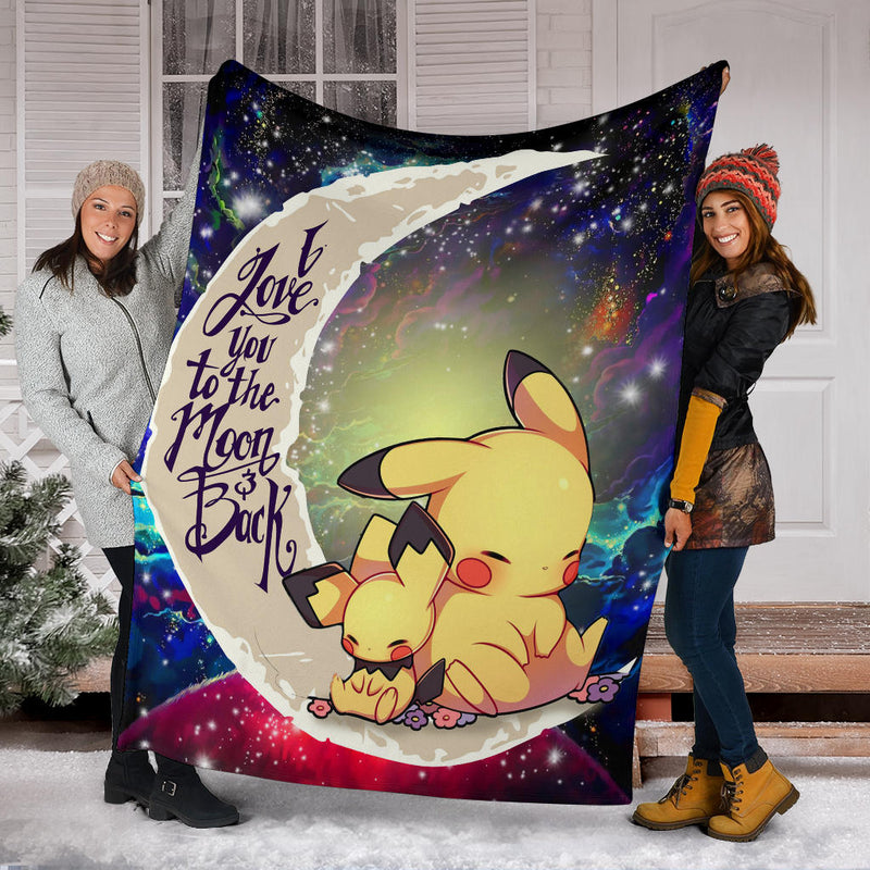 Pikachu Pokemon Sleep Love You To The Moon Galaxy Premium Blanket Nearkii