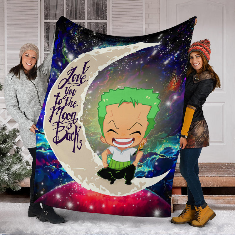 Zoro One Piece Love You To The Moon Galaxy Premium Blanket Nearkii