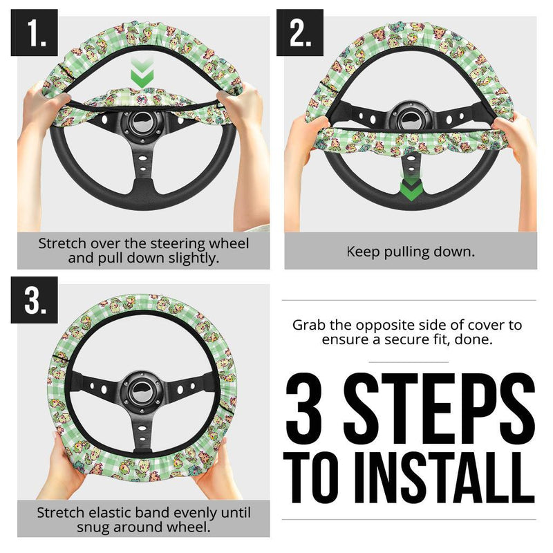 Grass Pokemon Car Steering Wheel Cover 3 Nearkii