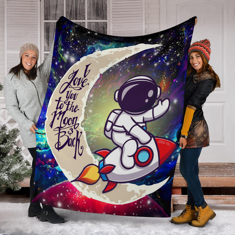 Astronaut Chibi Love You To The Moon Galaxy Premium Blanket Nearkii