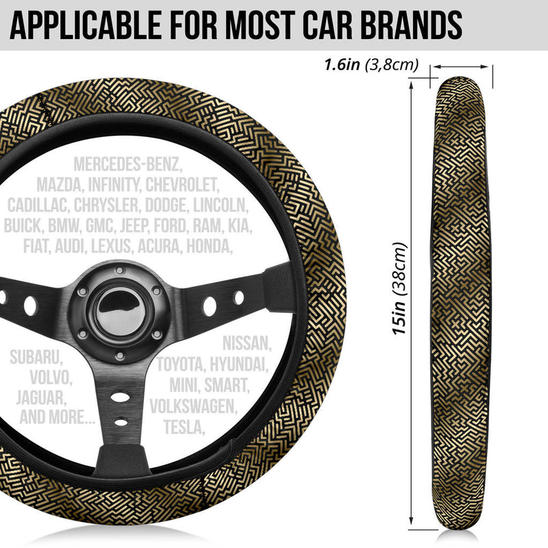 Luxury Gold Black Premium Car Steering Wheel Cover Nearkii