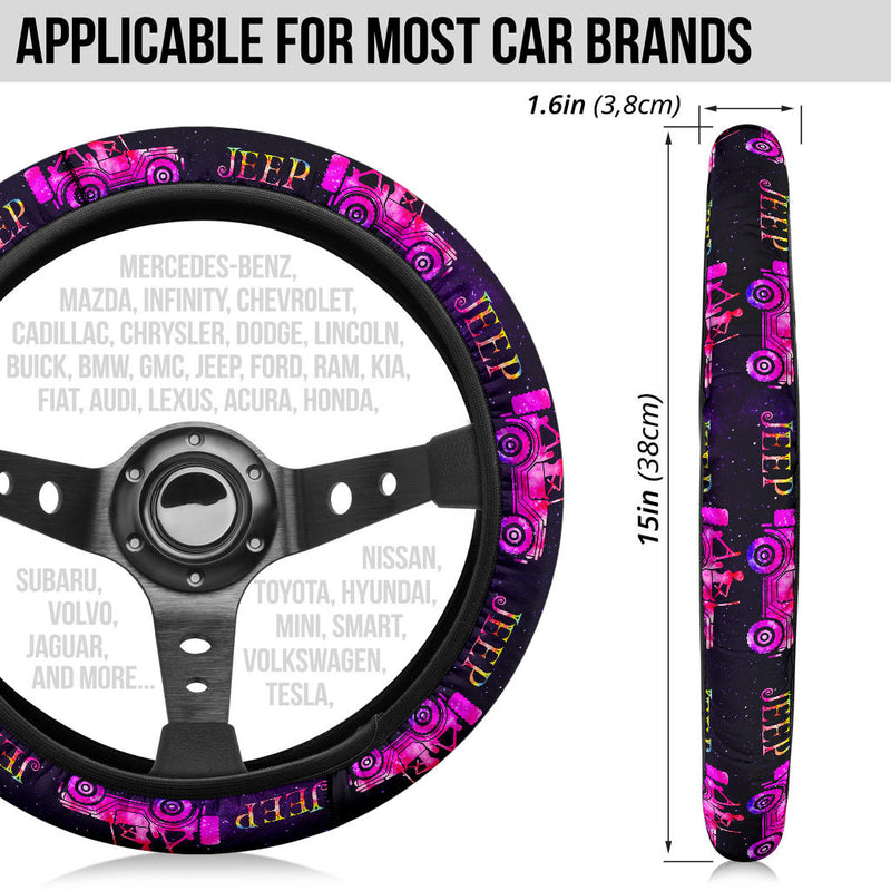 Pink Jeep Girl Galaxy Car Steering Wheel Cover Nearkii