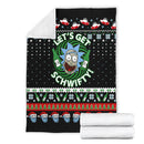 Rick And Morty Let's Get Schwifty Ugly Christmas Custom Blanket Home Decor Nearkii