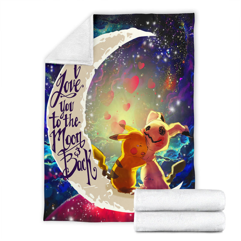 Pikachu Horro Love You To The Moon Galaxy 1 Premium Blanket Nearkii