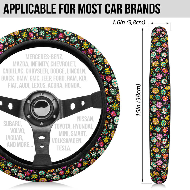 Flower Abstract Color Premium Car Steering Wheel Cover Nearkii