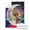 Groot Hold Jack Skelington Love You To The Moon Galaxy Blanket Nearkii