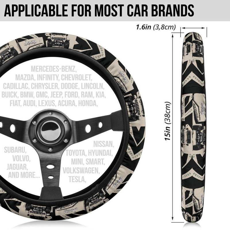 Cream White Jeep Car Steering Wheel Cover Nearkii