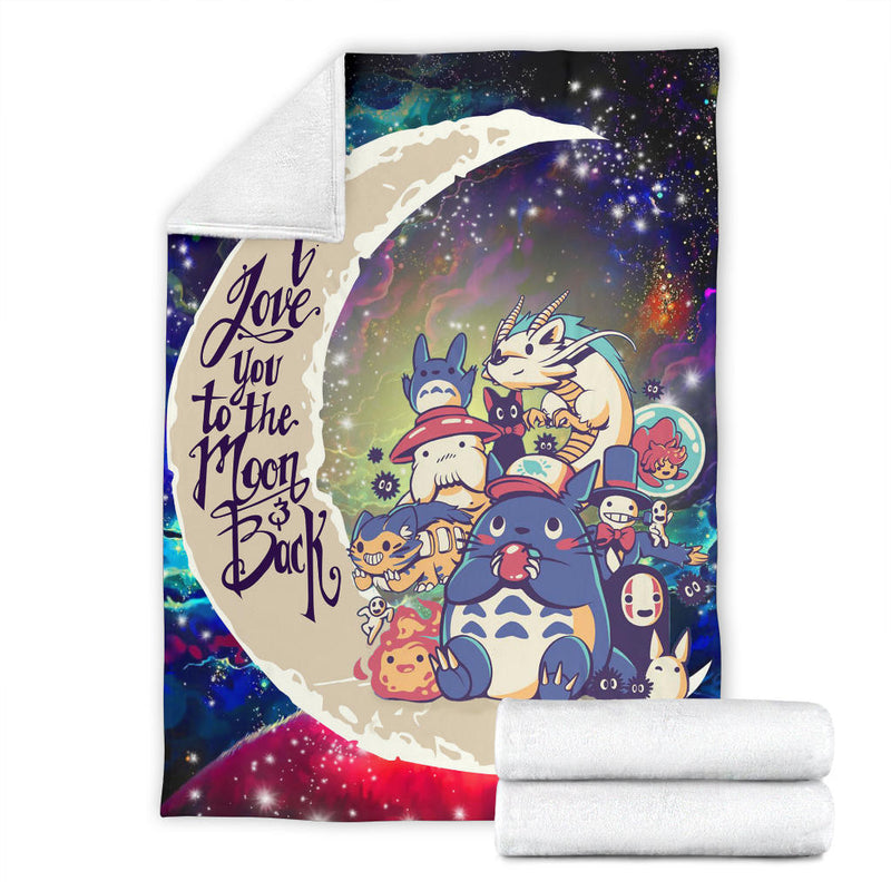 Ghibli Character Love You To The Moon Galaxy Premium Blanket Nearkii