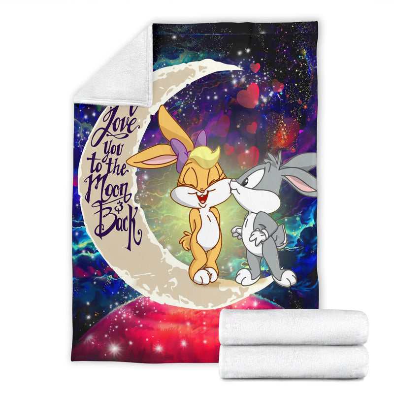 Bunny Couple Love You To The Moon Galaxy Blanket Nearkii