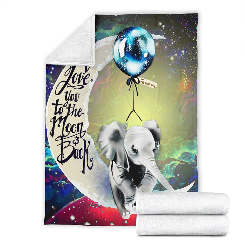 Elephant Love You To The Moon Galaxy Premium Blanket Nearkii