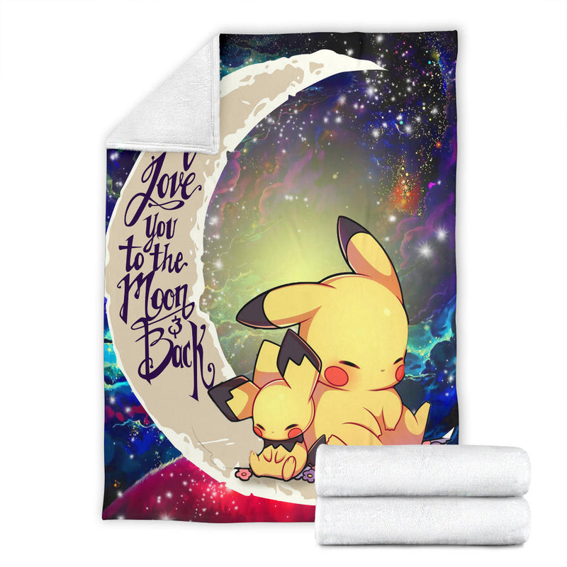 Pikachu Pokemon Sleep Love You To The Moon Galaxy Premium Blanket Nearkii