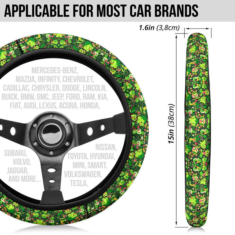 Pattern Pokemon Grass Green Car Custom Steering Wheel Cover Nearkii