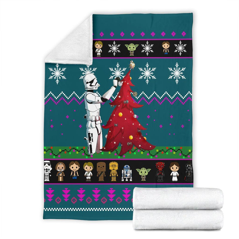 Starwars Blue Christmas Blanket Amazing Gift Idea Nearkii