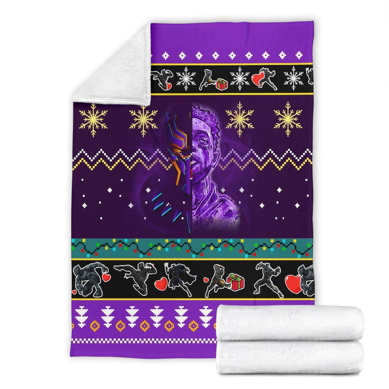 Black Panther Purple Christmas Blanket Amazing Gift Idea Nearkii