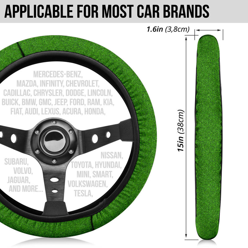 Green Grass Premium Car Steering Wheel Cover Nearkii