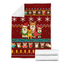 Red Corgi Christmas Blanket Amazing Gift Idea Nearkii