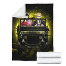 Spy X Family Yor And Anya Ride Jeep Moonlight Halloween Funny Premium Blanket Nearkii