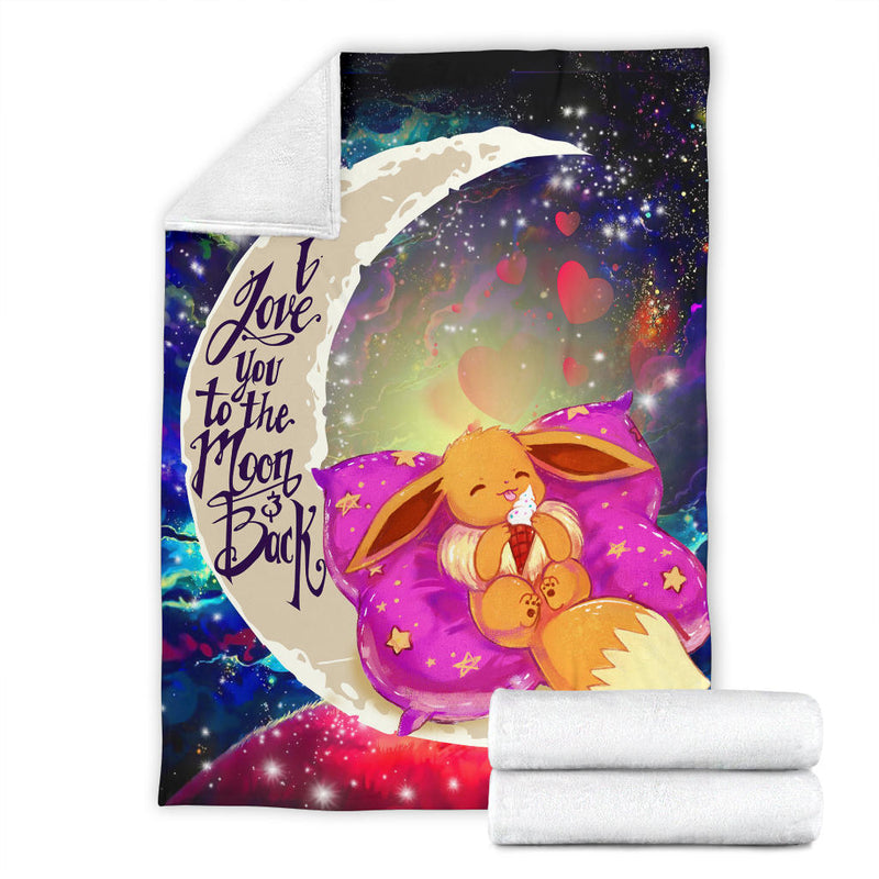 Cute Eevee Pokemon Sleep Night Love You To The Moon Galaxy Blanket Nearkii