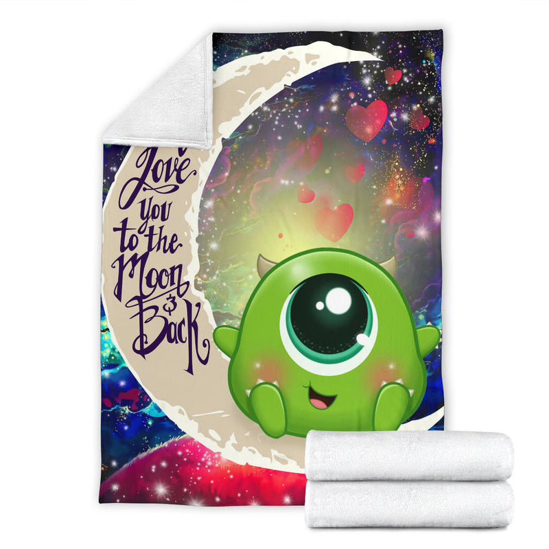 Cute Mike Monster Inc Love You To The Moon Galaxy Premium Blanket Nearkii