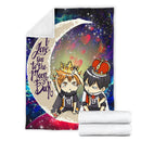 Hinata And Tobio Haikyuu Love You To The Moon Galaxy Premium Blanket Nearkii