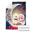 Anya Spy X Family Dog Love You To The Moon Galaxy Premium Blanket Nearkii