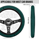 Blue Black Caro Retro Premium Car Steering Wheel Cover Nearkii