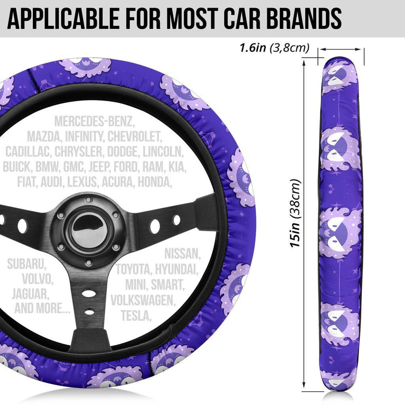 Gastly Dyed Pokemon Car Steering Wheel Cover Nearkii