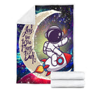 Astronaut Chibi Love You To The Moon Galaxy Premium Blanket Nearkii