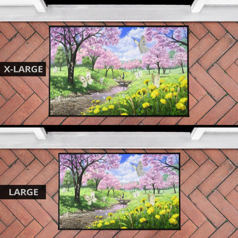 Anime Landscape Butterfly Doormat Nearkii