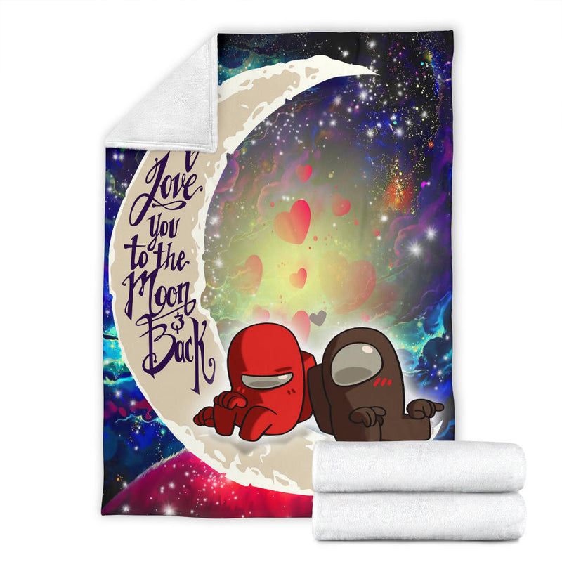 Among Us Couple Love You To The Moon Galaxy Premium Blanket Nearkii