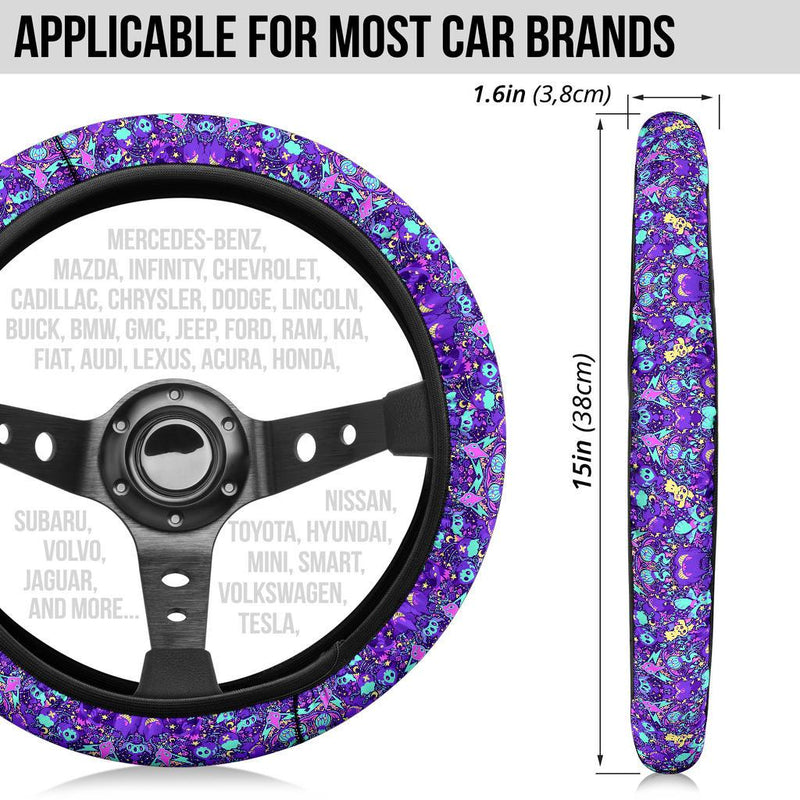 Pattern Pokemon Ghost Purple Car Steering Wheel Cover 2 Nearkii