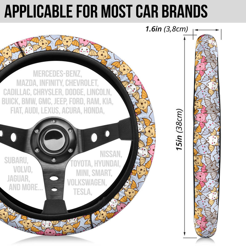 Bat Cute Kawaii Premium Car Steering Wheel Cover Nearkii
