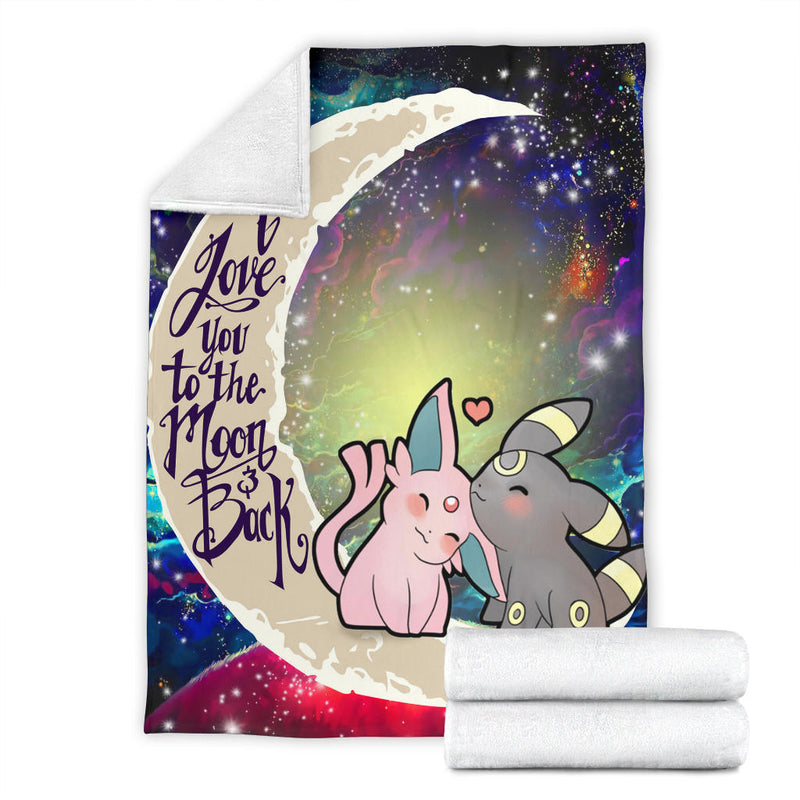 Pokemon Espeon Umbreon Love You To The Moon Galaxy Premium Blanket Nearkii