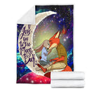 Fox Couple Love You To The Moon Galaxy Premium Blanket Nearkii