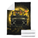 Funny Ducks Drive Jeep Moonlight Halloween Premium Blanket Nearkii