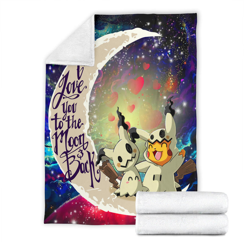 Pikachu Horro Love You To The Moon Galaxy Premium Blanket Nearkii