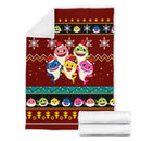 Red Baby Shark Christmas Blanket Amazing Gift Idea Nearkii