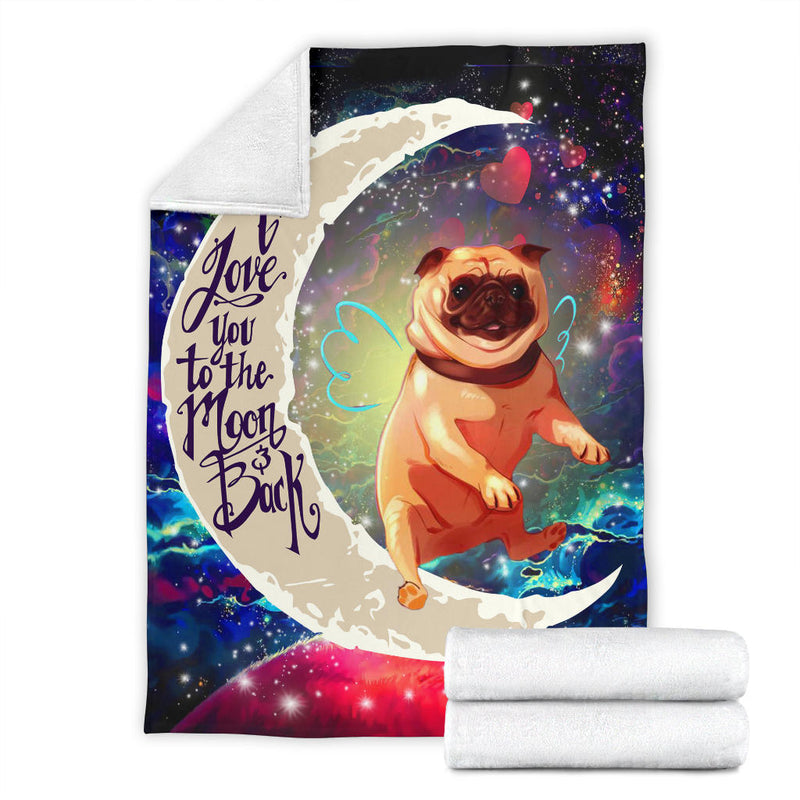 Cute Bull Dog Love You To The Moon Galaxy Blanket Nearkii