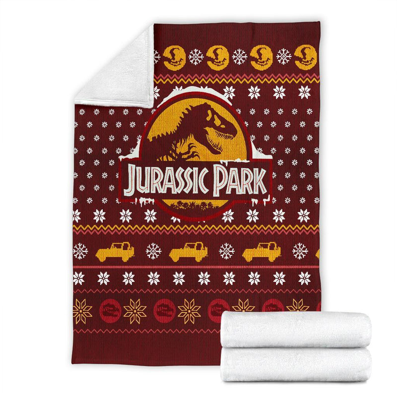 Jurassic Park Red Ugly Christmas Custom Blanket Home Decor Nearkii