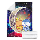 Pokemon Torchic Piplup Love You To The Moon Galaxy Blanket Nearkii