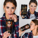 Skull Girl Wink Personalized Tumbler