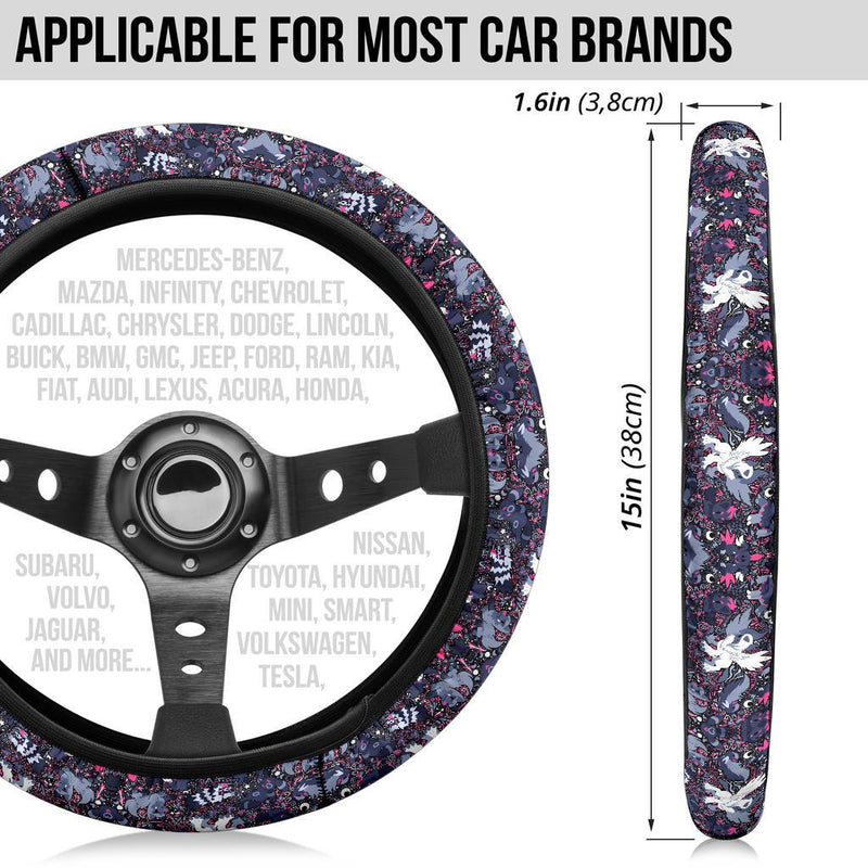 Pattern Pokemon Black Luxury Car Steering Wheel Cover Nearkii