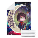 Harry Potter Chibi Love You To The Moon Galaxy Premium Blanket Nearkii