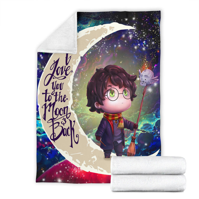 Harry Potter Chibi Love You To The Moon Galaxy Premium Blanket Nearkii