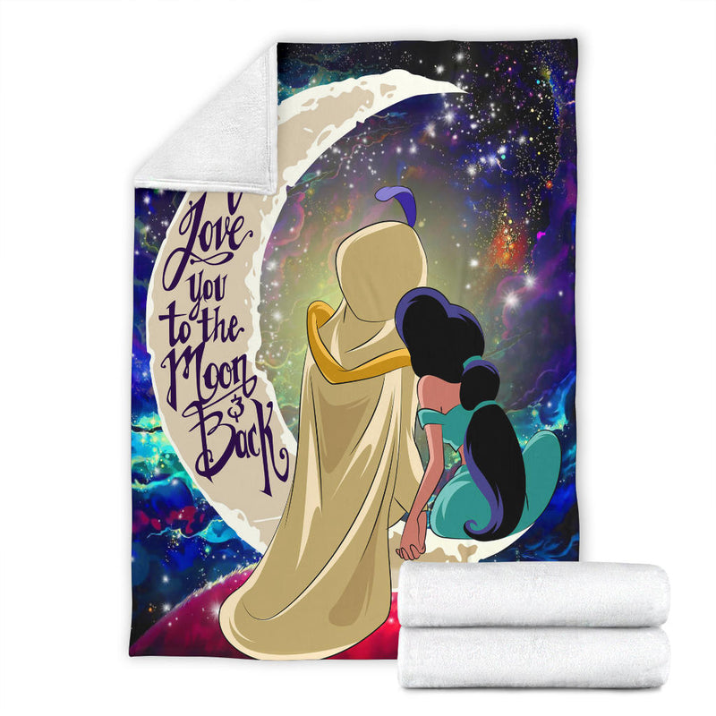 Aladin Couple Love You To The Moon Galaxy Premium Blanket Nearkii