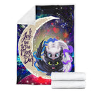 Toothless And Light Fury How To Train Your Dragon Love You To The Moon Galaxy Blanket Nearkii