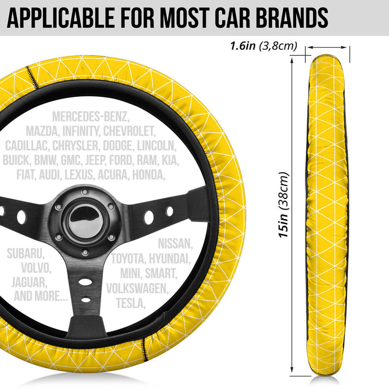 Yellow Triangle Caro Premium Car Steering Wheel Cover Nearkii