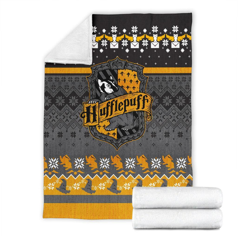 Harry Potter Hufflepuff Ugly Christmas Custom Blanket Home Decor Nearkii