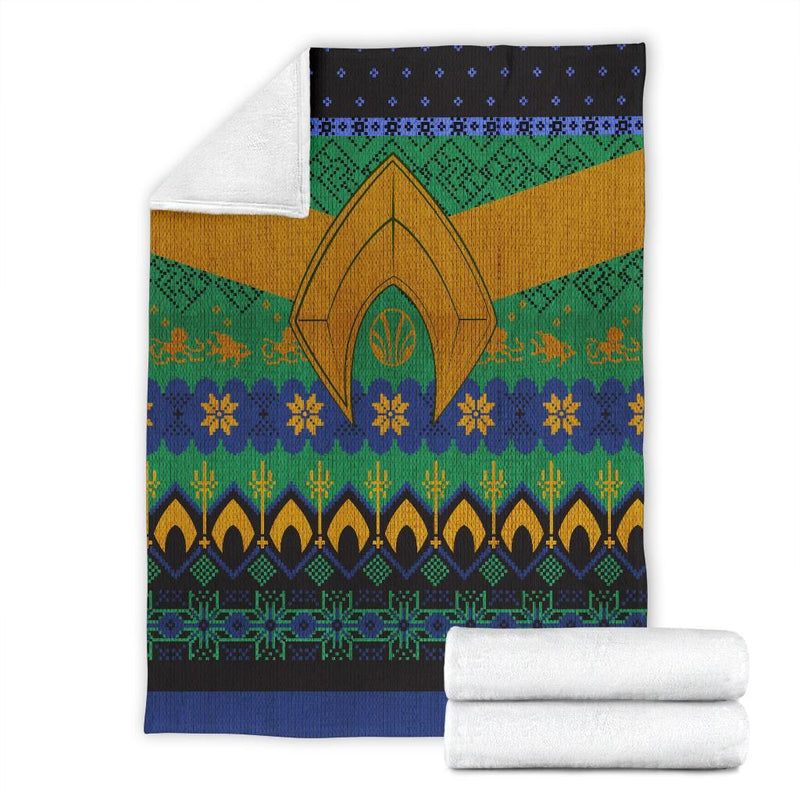 Aquaman Ugly Christmas Custom Blanket Home Decor Nearkii