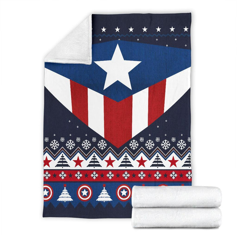 Captain America Ugly Christmas Custom Blanket Home Decor Nearkii